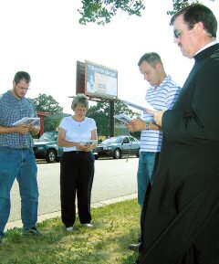 photo of participants in a pro-life prayer vigil in front of a Madison abortion clinic