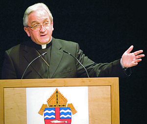 photo of Archbishop Celestino Migliore, apostolic nuncio and permanent observer of the Holy See to the United Nations, speaking in Madison