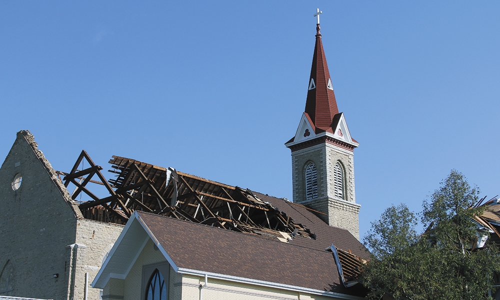 Church undergoes repairs after storm damage
