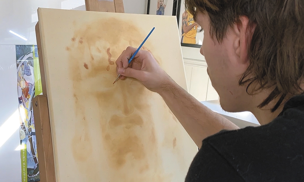 Teen creates painting based on the Shroud of Turin