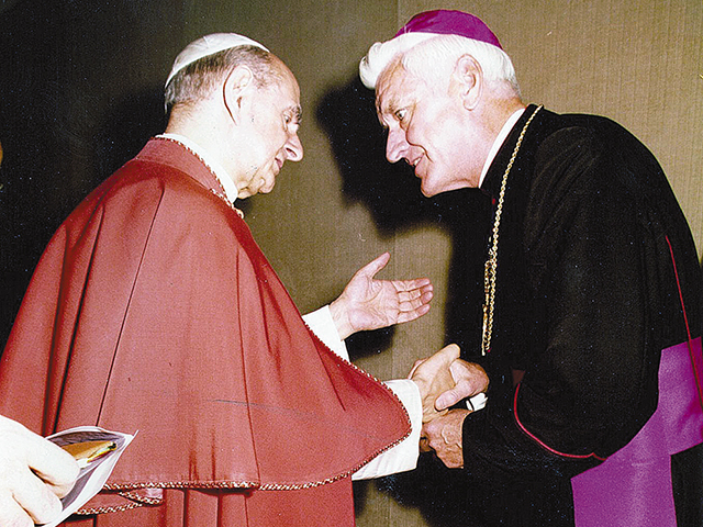 photo of bishop O'Donnel with Pope Paul VI