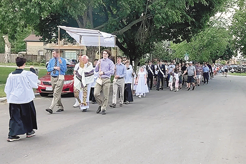 The 2022 Eucharistic Procession in Janesville on the Solemnity of Corpus Christi. (Contributed photo)